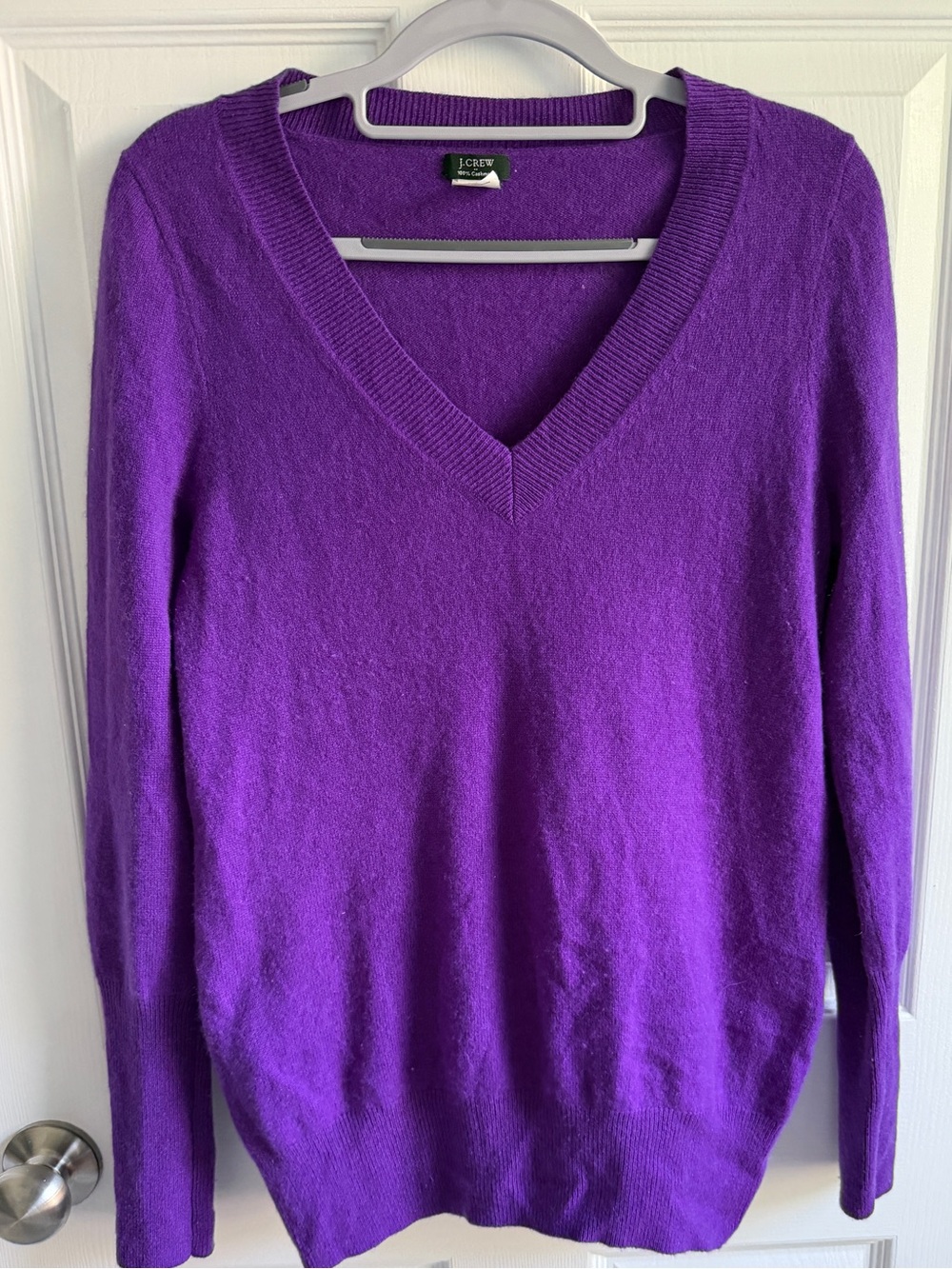 Vintage Y2K J. Crew Purple V-Neck Cashmere Sweater